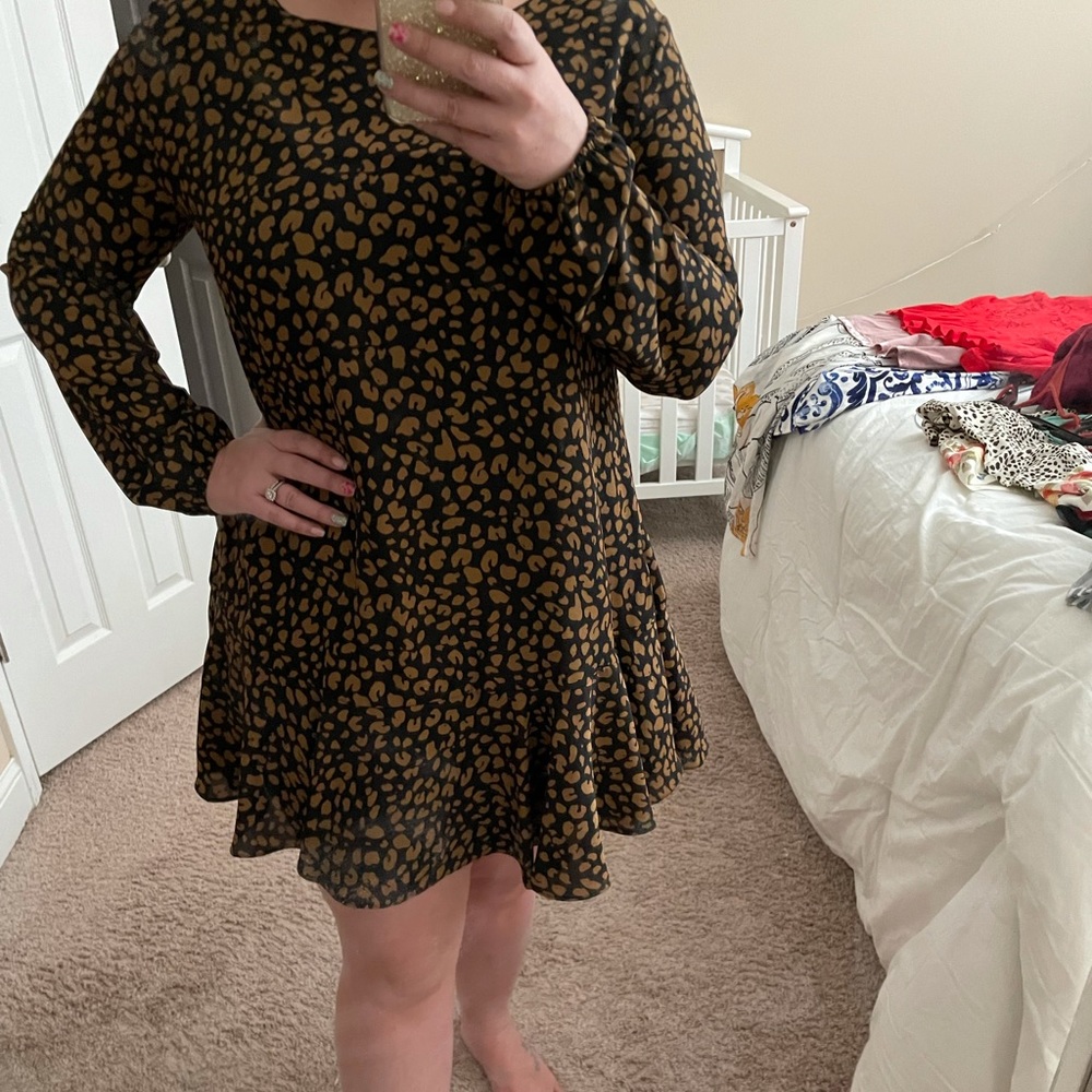 Buddy Love long sleeve animal print dress